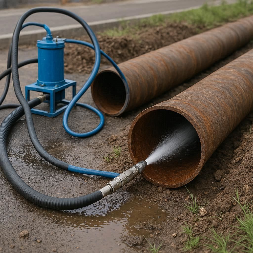 Гидродинамическая прочистка водопроводных труб в Северске